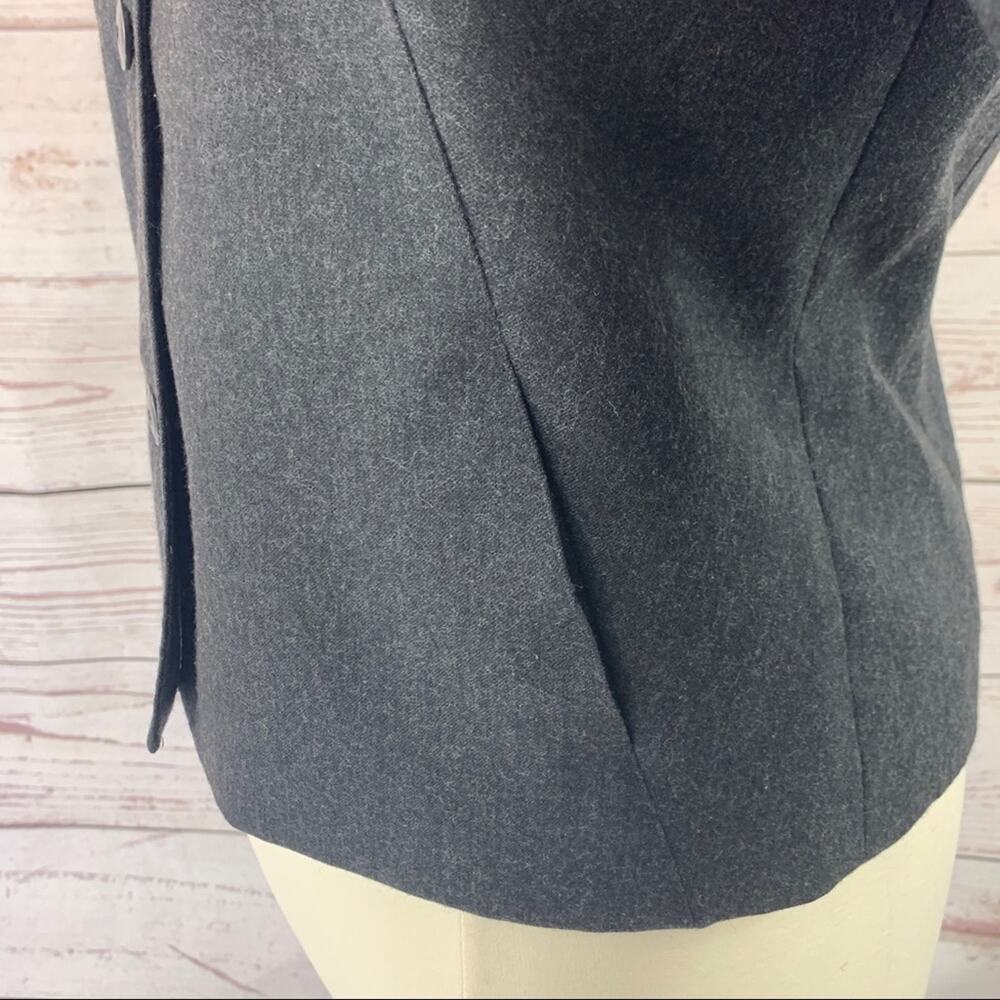 Talbots 100% Wool Grey Jacket Button Front Pockets - image 7